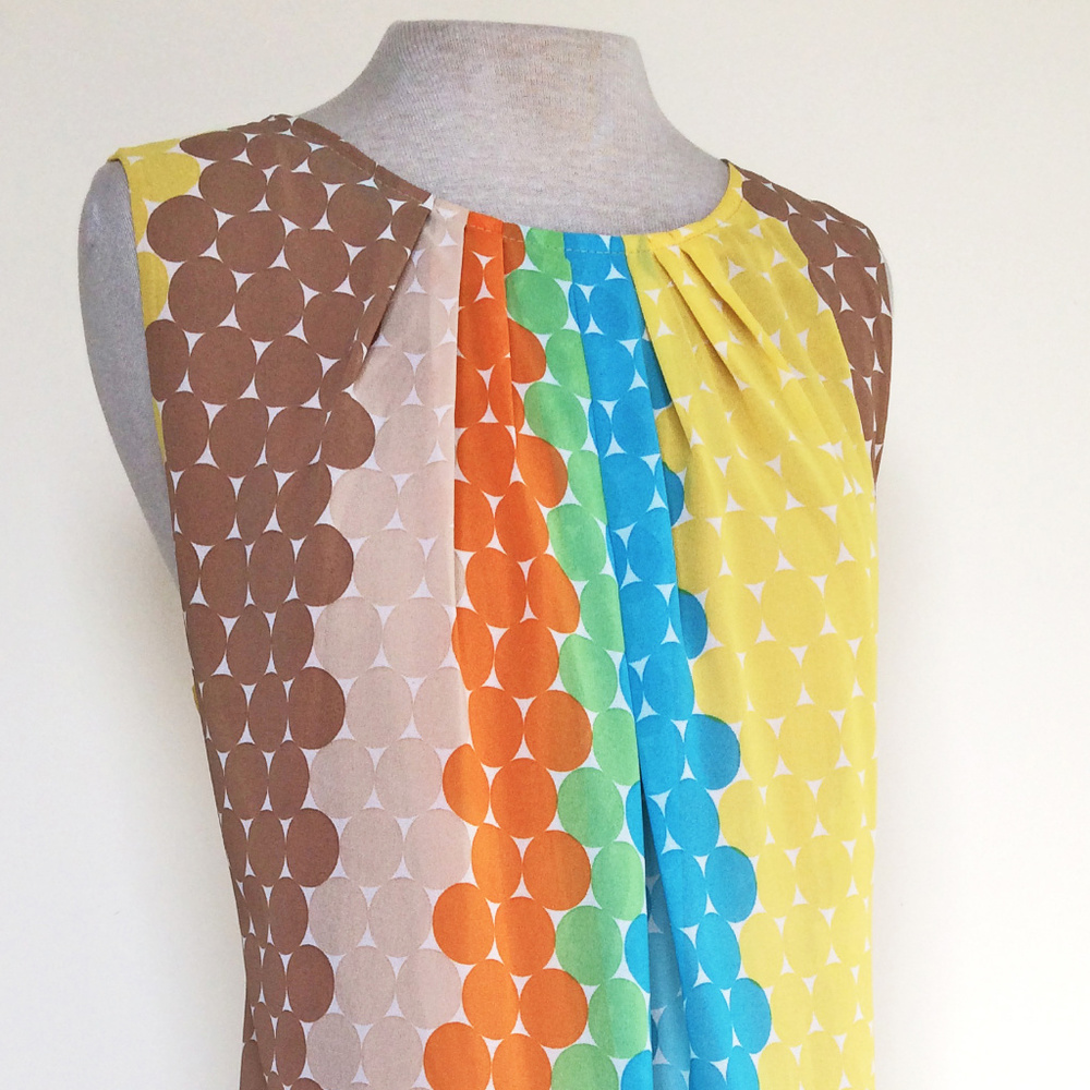 Lavena Sleeveless Retro Polka Dot Long Blouse XL - Picture 4 of 5